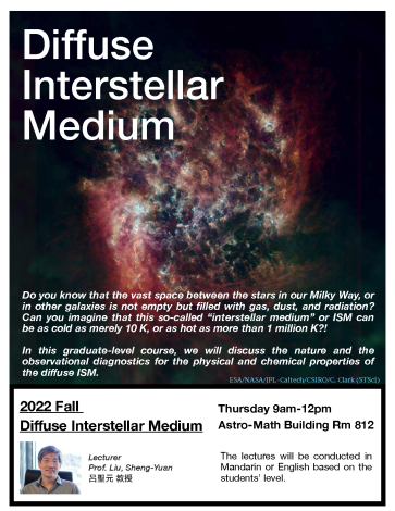 (2022 Fall) Diffuse Interstellar Medium By Prof. Sheng-Yuan Liu